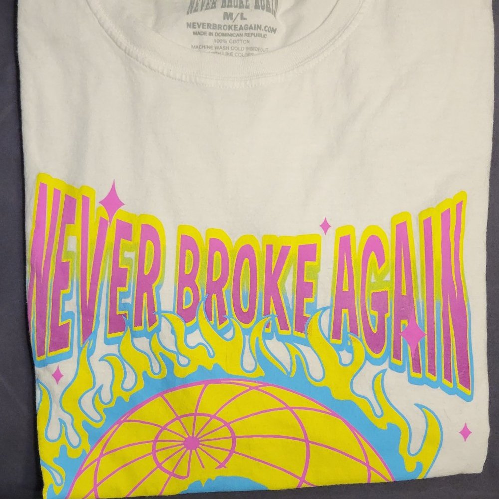 NBA YOUNG BOY - NEVER BROKE AGAIN BLUE FACE- WHITE LOGO TSHIRT-COOL DESIGN - Picture 2 of 6